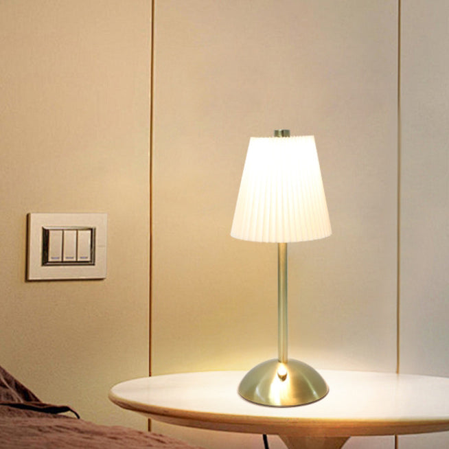 Rechargeable Fabric Iron Pleated Table Lamp