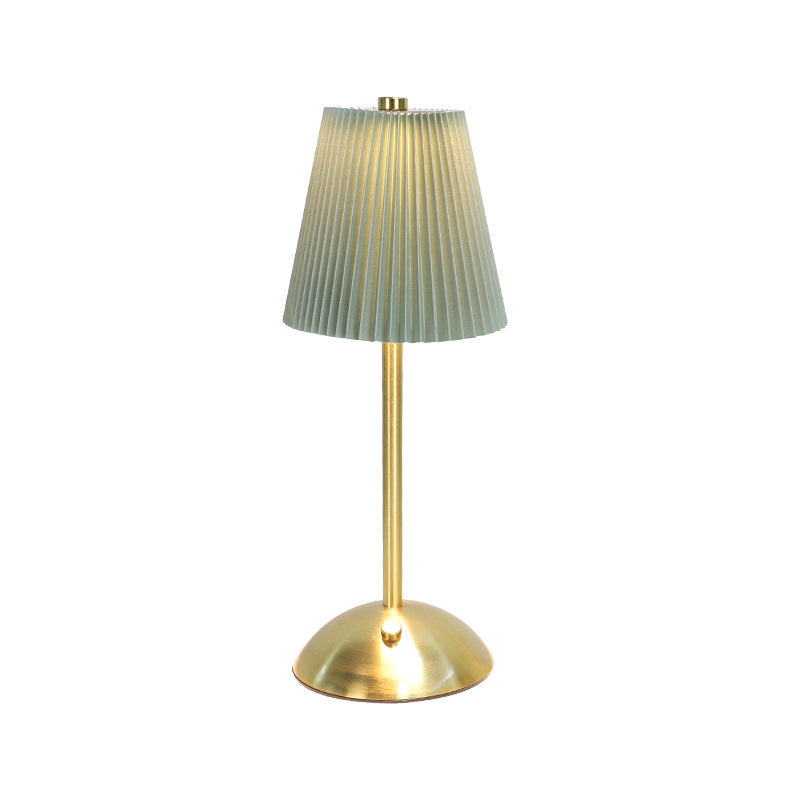 Rechargeable Fabric Iron Pleated Table Lamp