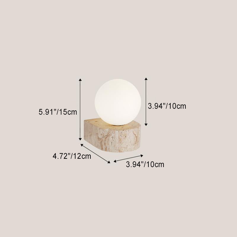 Travertine Glass Ball Bedside Wall Lamp