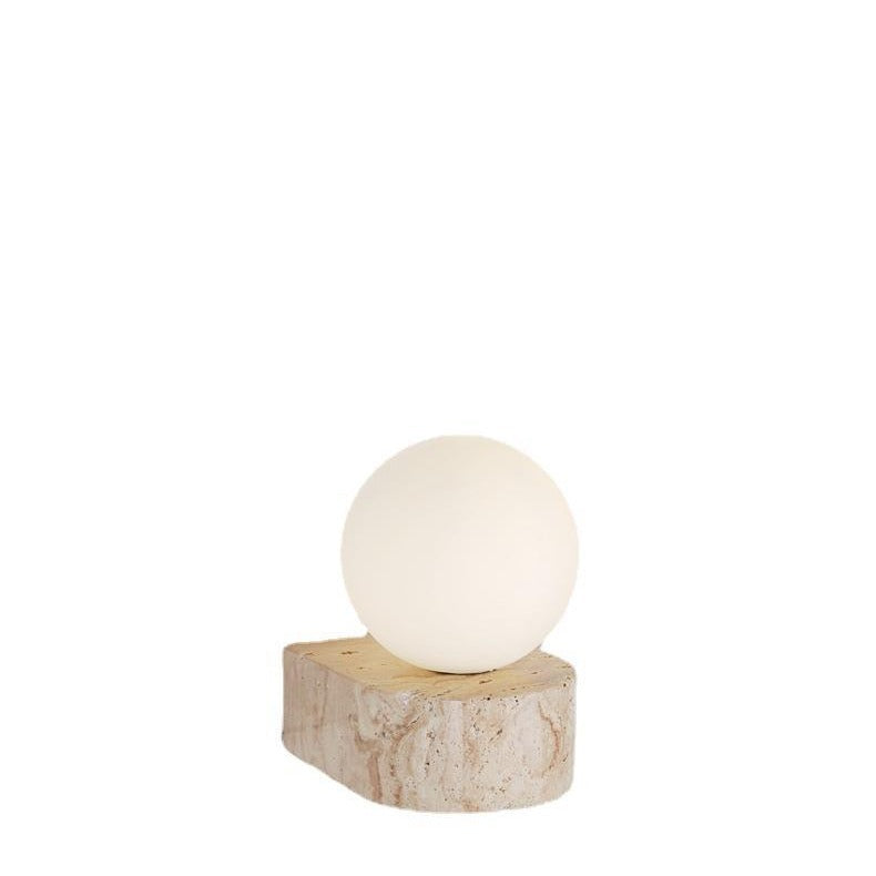Travertine Glass Ball Bedside Wall Lamp
