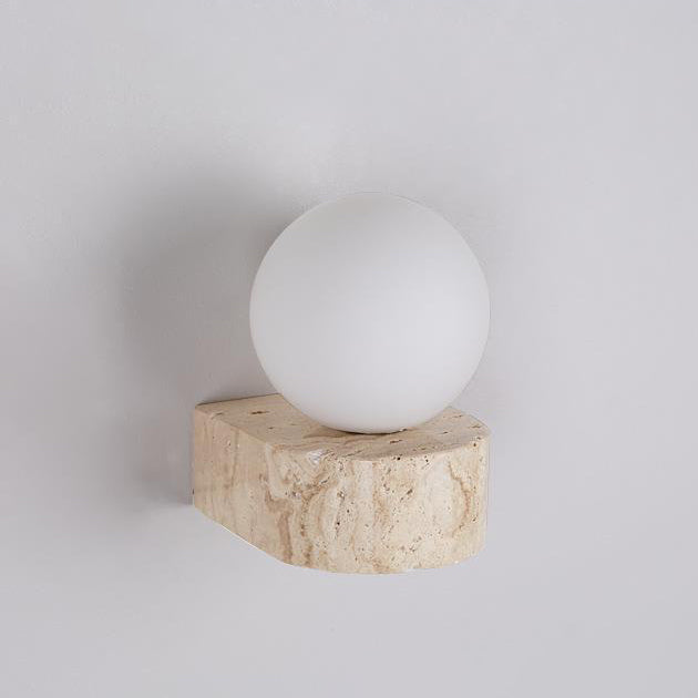 Travertine Glass Ball Bedside Wall Lamp