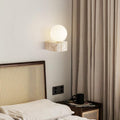 Travertine Glass Ball Bedside Wall Lamp