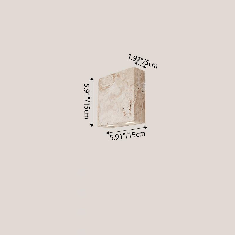 Travertine Square Bedside 2-Light Wall Lamp