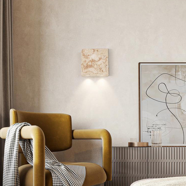 Travertine Square Bedside 2-Light Wall Lamp