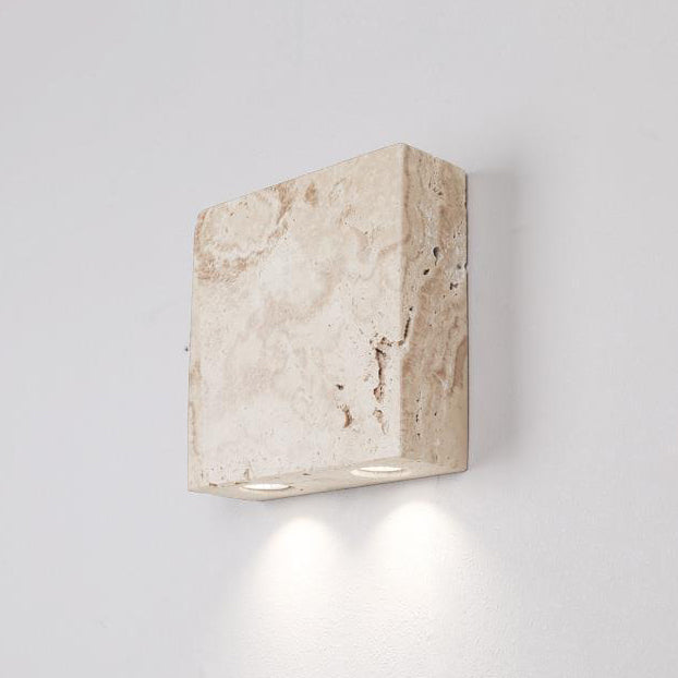 Travertine Square Bedside 2-Light Wall Lamp