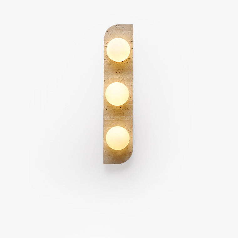 Travertine Glass Strip Ball 2-Light Wall Lamp