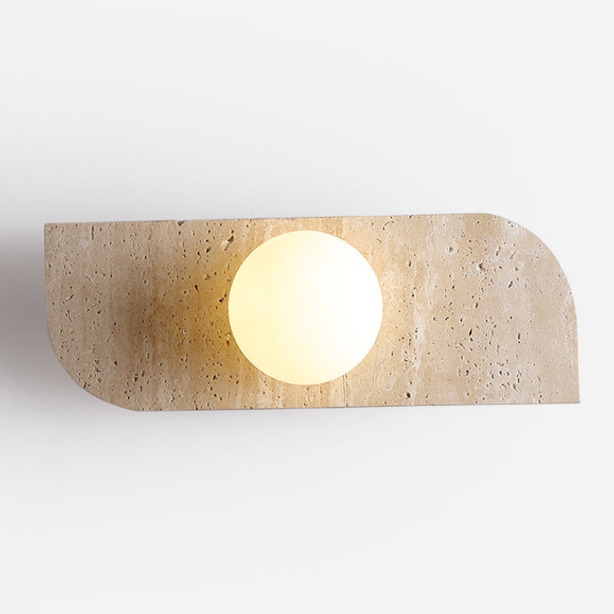Travertine Glass Strip Ball 2-Light Wall Lamp