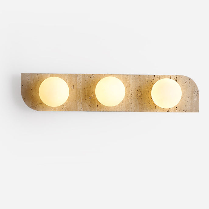 Travertine Glass Strip Ball 2-Light Wall Lamp