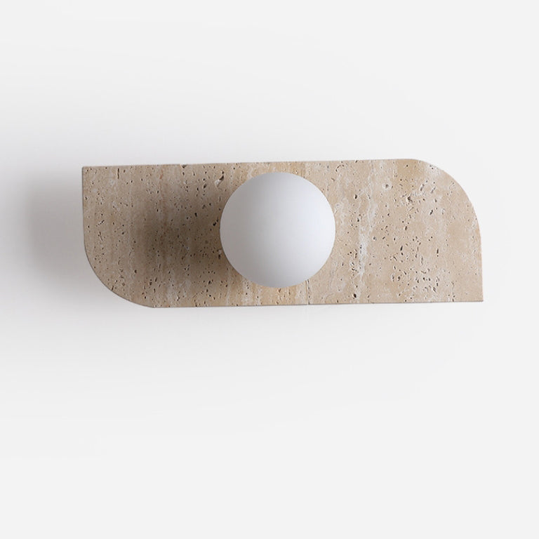 Travertine Glass Strip Ball 2-Light Wall Lamp