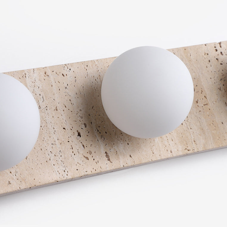 Travertine Glass Strip Ball 2-Light Wall Lamp