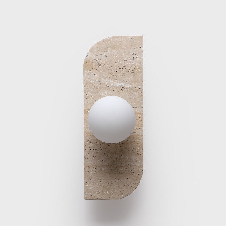 Travertine Glass Strip Ball 2-Light Wall Lamp