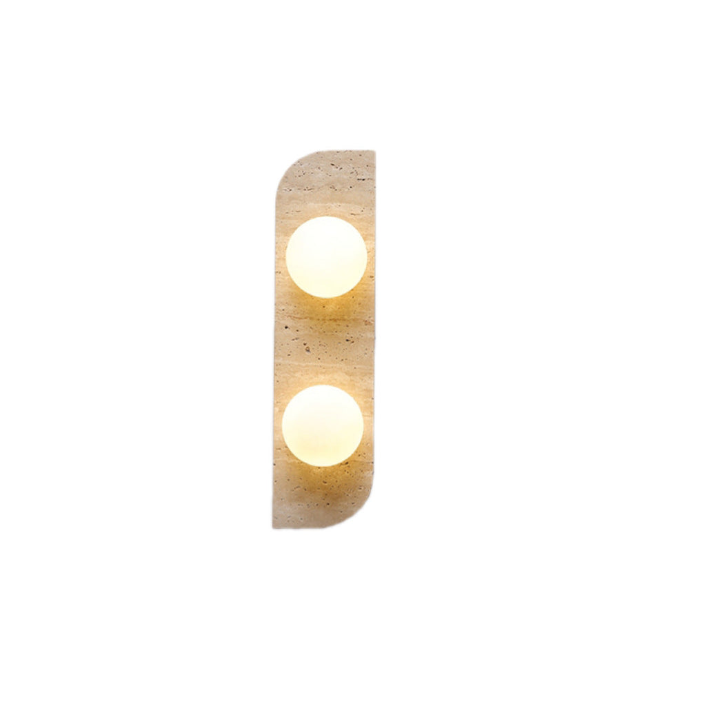 Travertine Glass Strip Ball 2-Light Wall Lamp