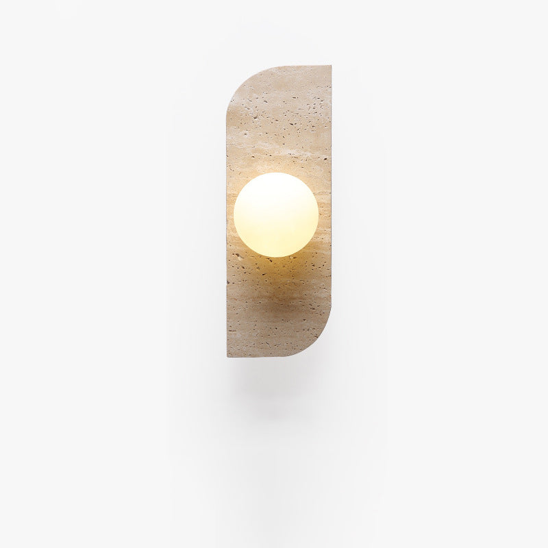 Travertine Glass Strip Ball 2-Light Wall Lamp