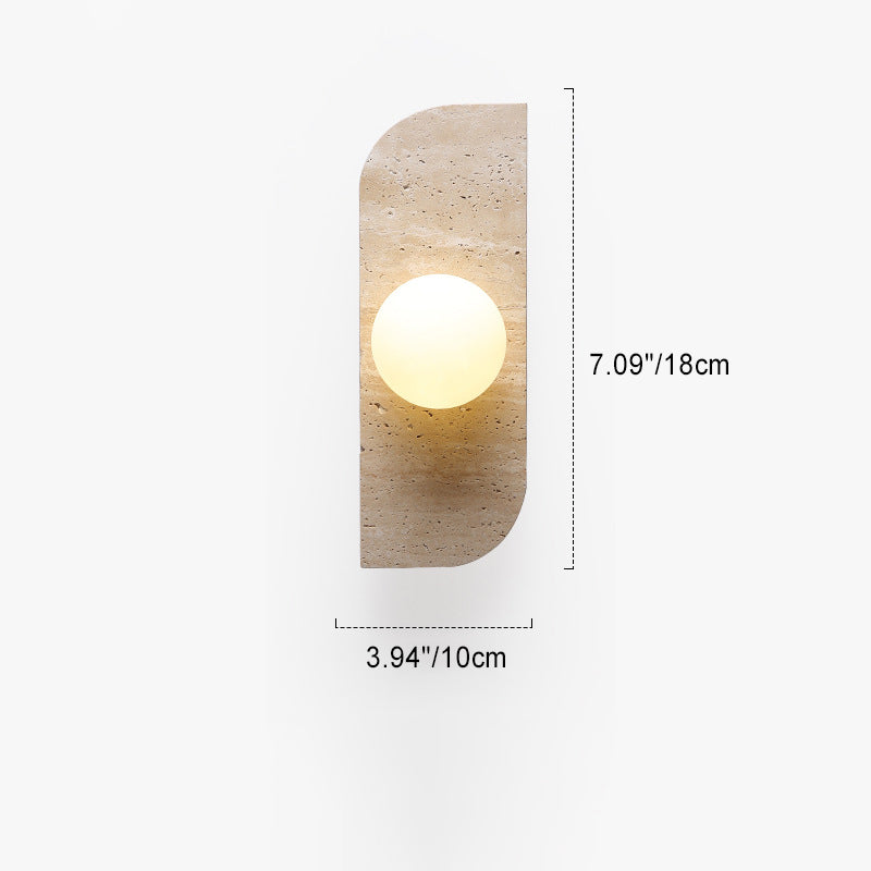 Travertine Glass Strip Ball 2-Light Wall Lamp