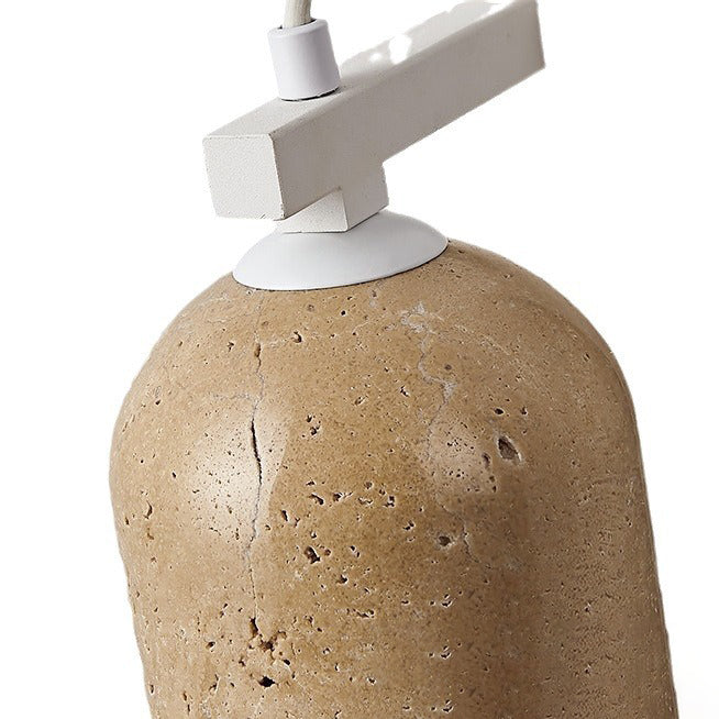 Travertine Walnut Cylinder Bedside Wall Lamp