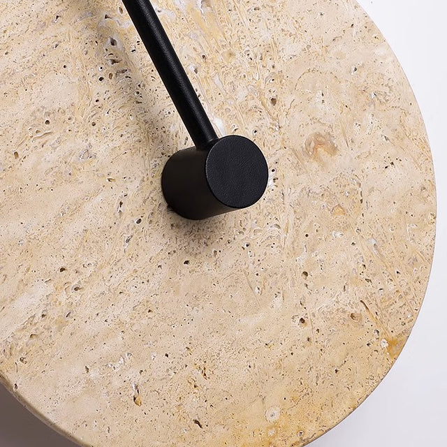 Travertine Iron Round Long Wall Lamp
