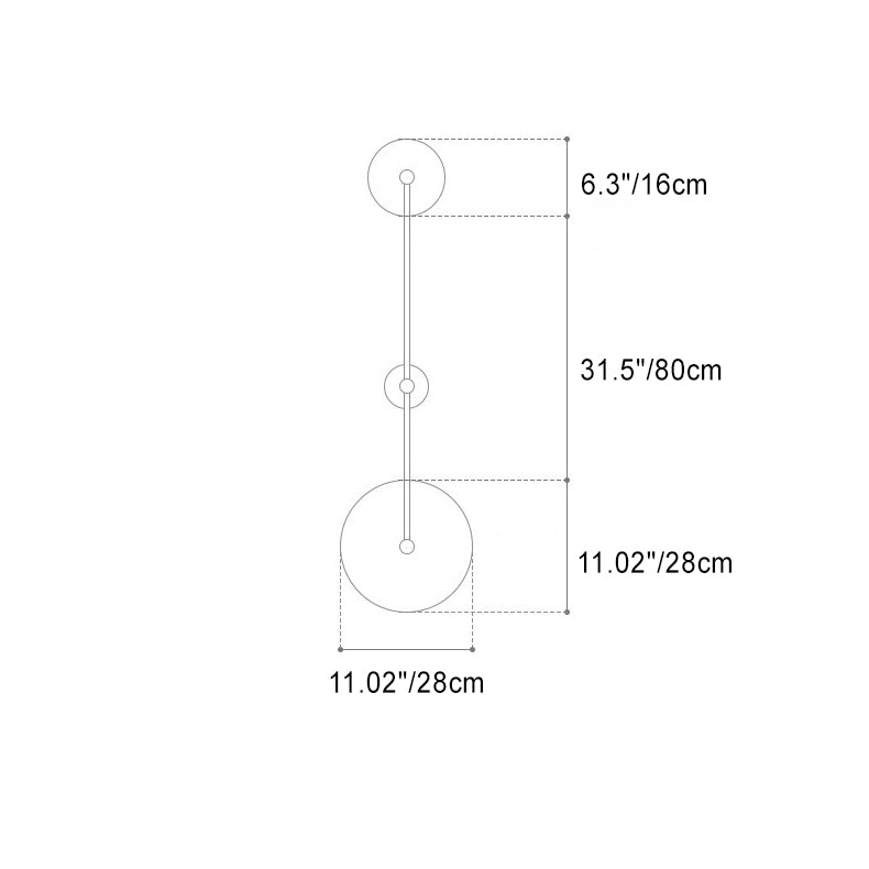 Travertine Iron Round Long Wall Lamp