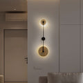 Travertine Iron Round Long Wall Lamp