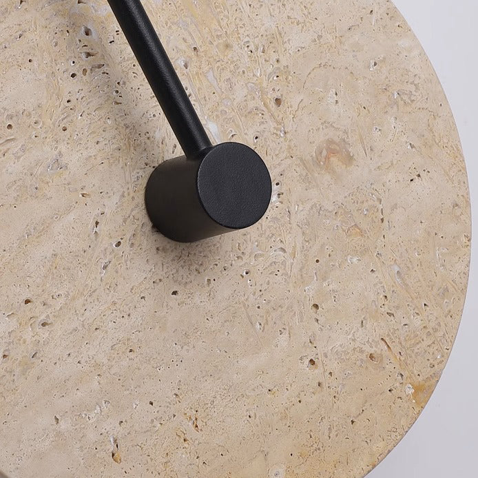 Travertine Iron Round Long Wall Lamp