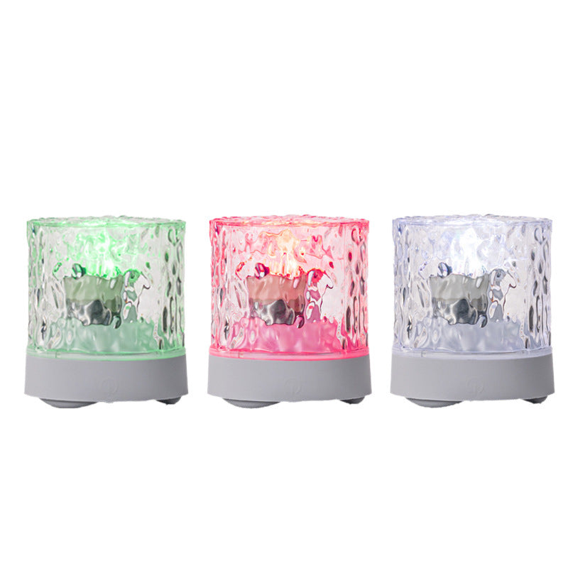 Rechargeable Acrylic Cylinder Ripple Table Lamp