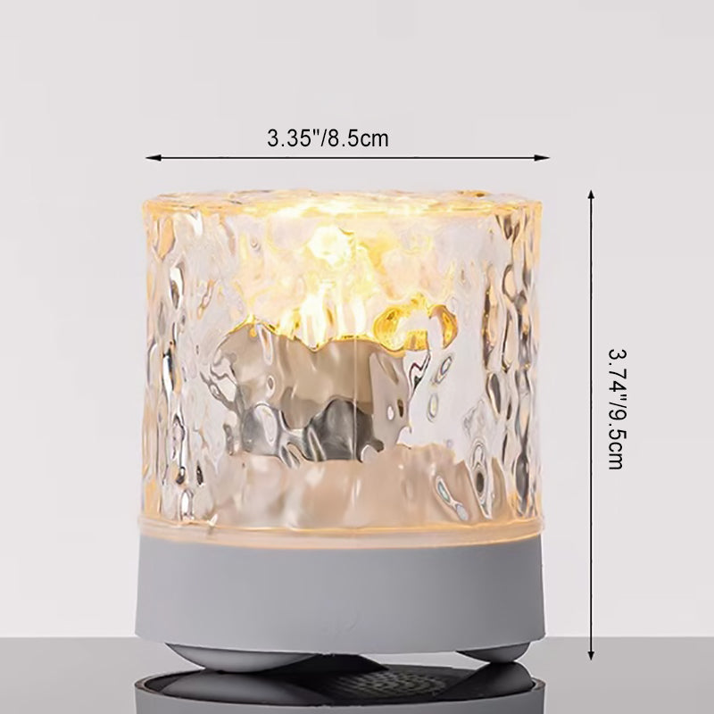 Rechargeable Acrylic Cylinder Ripple Table Lamp