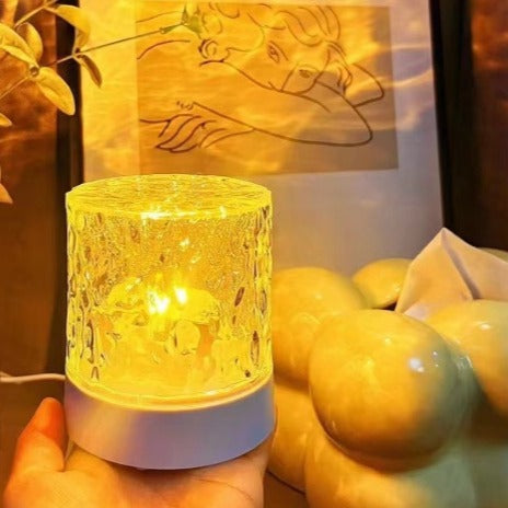 Rechargeable Acrylic Cylinder Ripple Table Lamp