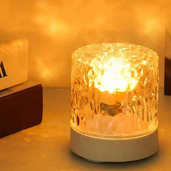 Rechargeable Acrylic Cylinder Ripple Table Lamp