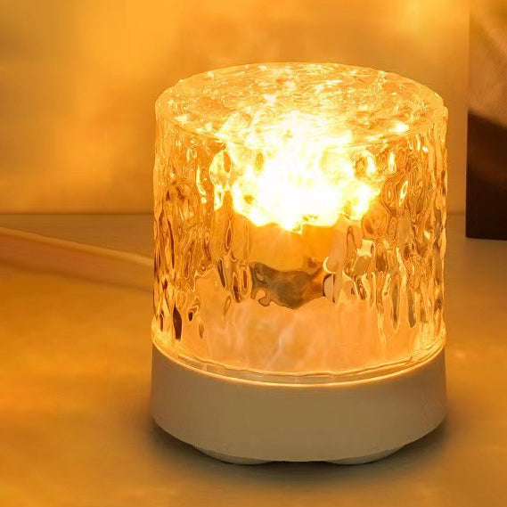 Rechargeable Acrylic Cylinder Ripple Table Lamp