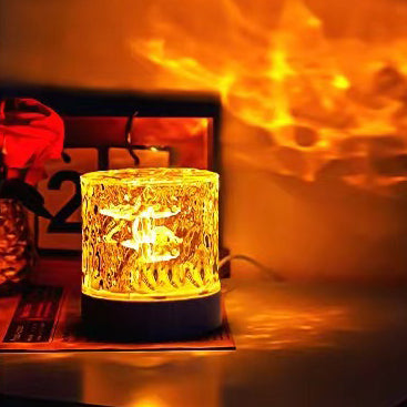Rechargeable Acrylic Cylinder Ripple Table Lamp