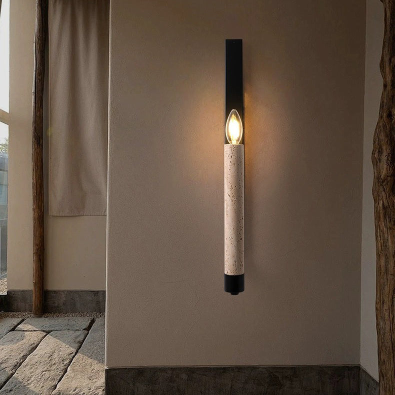 Travertine Iron Candle Holder Wall Lamp