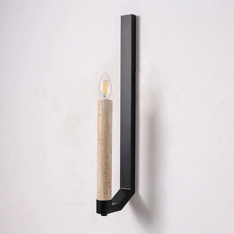 Travertine Iron Candle Holder Wall Lamp