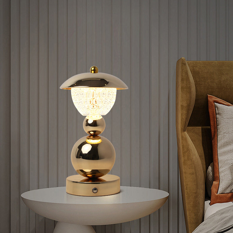 Rechargeable Iron Crystal Glass Table Lamp