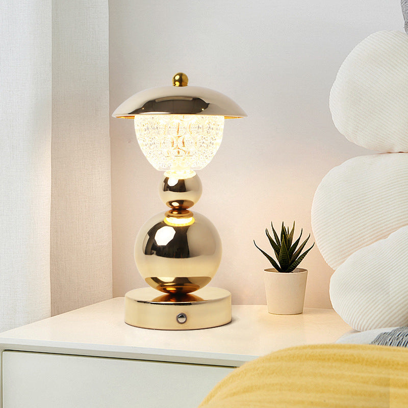 Rechargeable Iron Crystal Glass Table Lamp