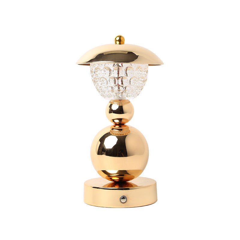 Rechargeable Iron Crystal Glass Table Lamp