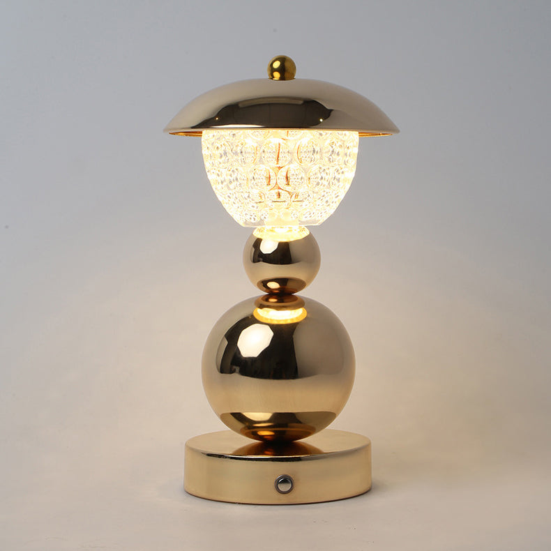 Rechargeable Iron Crystal Glass Table Lamp