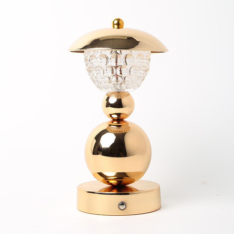 Rechargeable Iron Crystal Glass Table Lamp