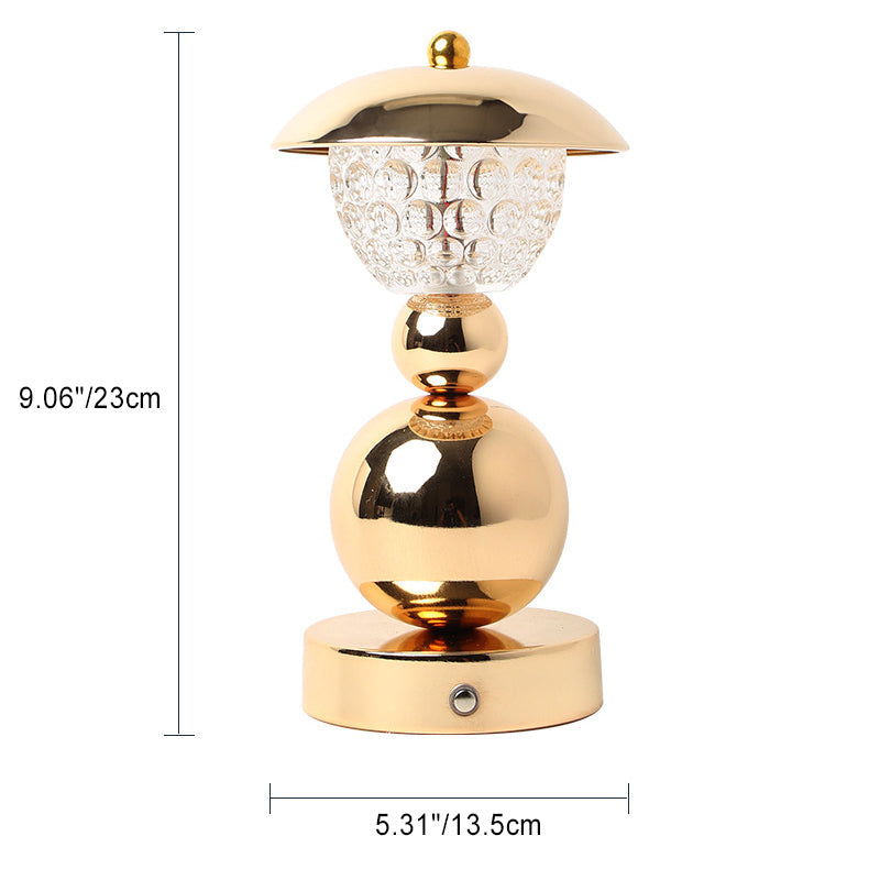 Rechargeable Iron Crystal Glass Table Lamp