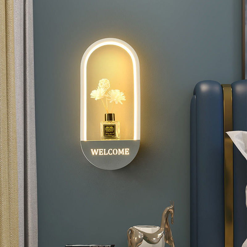 Iron PVC Elliptical Perfume Wall Lamp