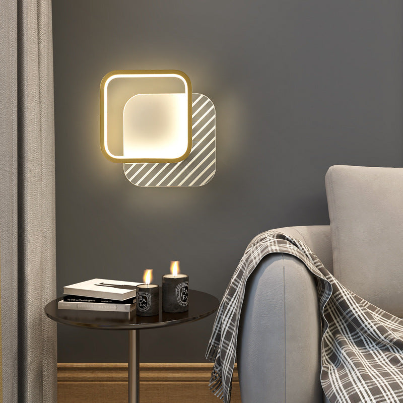 Iron Acrylic PVC Square Wall Lamp