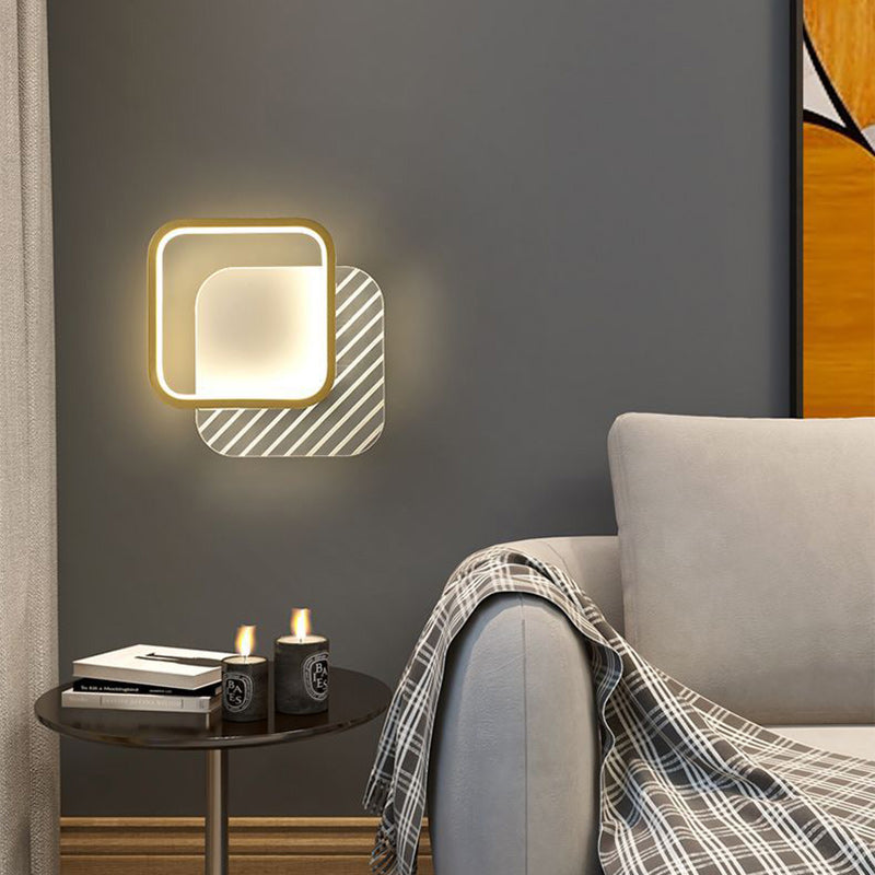 Iron Acrylic PVC Square Wall Lamp