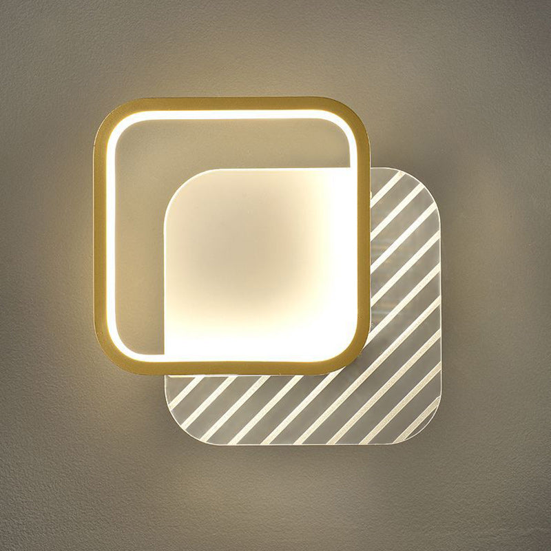 Iron Acrylic PVC Square Wall Lamp