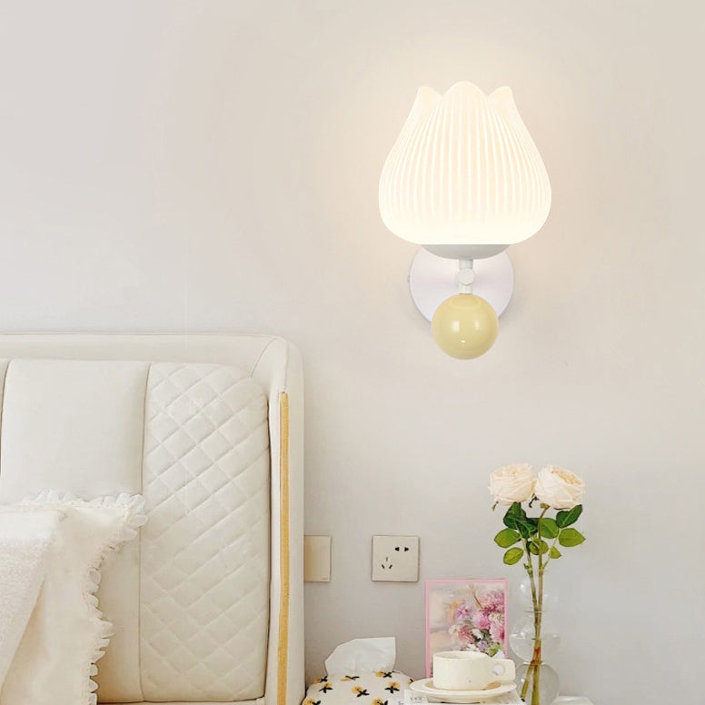 Iron PE Orchid Striped Wall Lamp