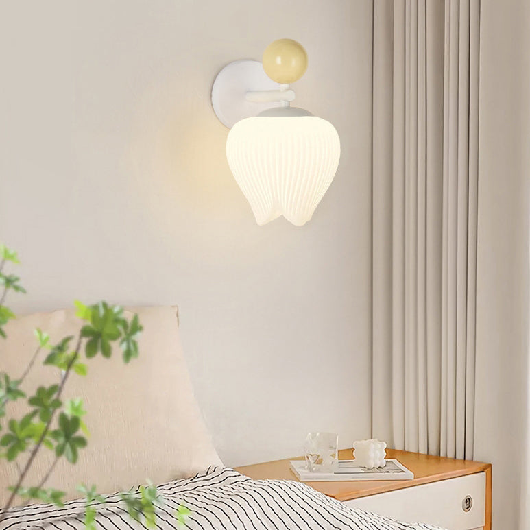 Iron PE Orchid Striped Wall Lamp