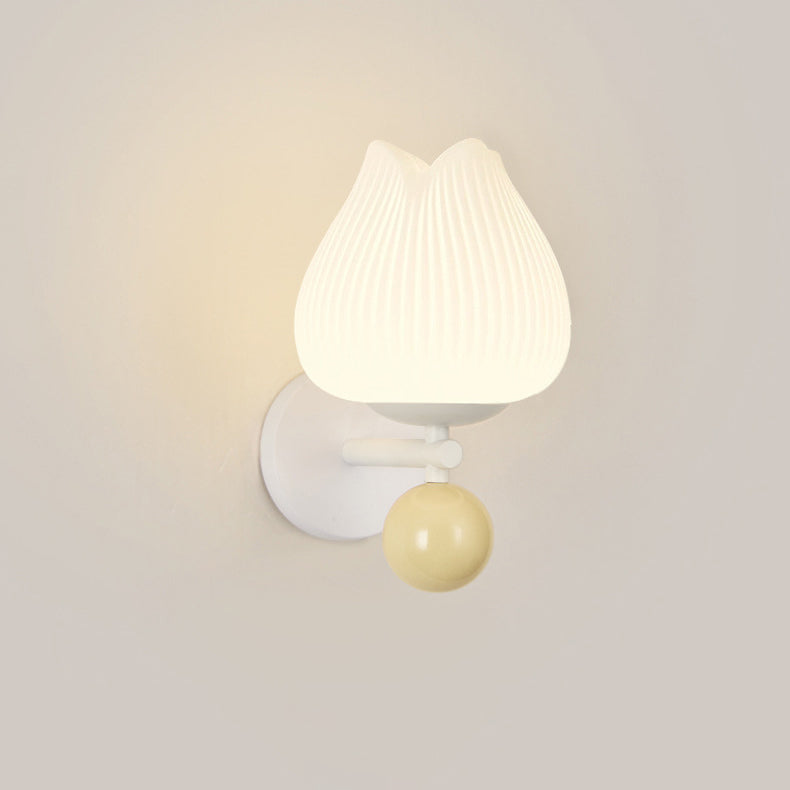 Iron PE Orchid Striped Wall Lamp