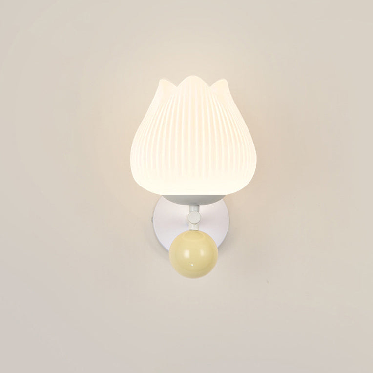 Iron PE Orchid Striped Wall Lamp