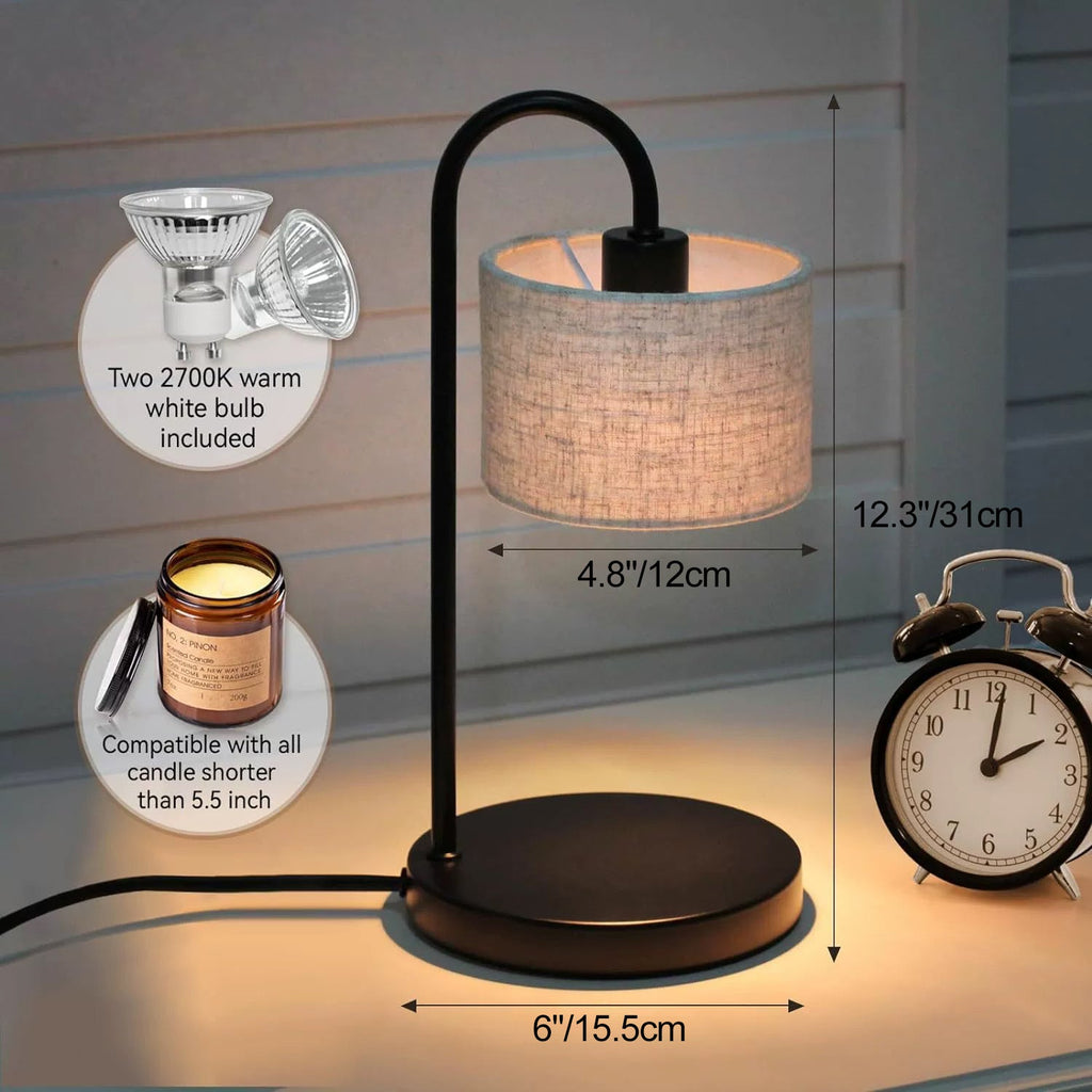 Cylinder Liftable Iron Fabric Table Lamp