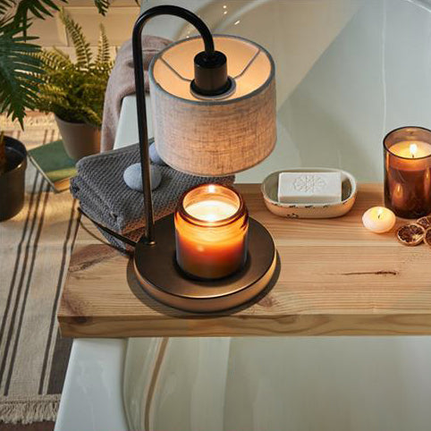 Cylinder Liftable Iron Fabric Table Lamp