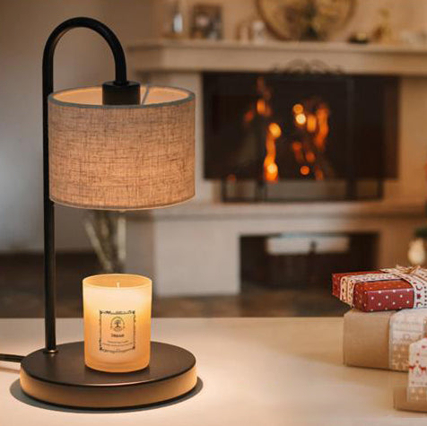 Cylinder Liftable Iron Fabric Table Lamp