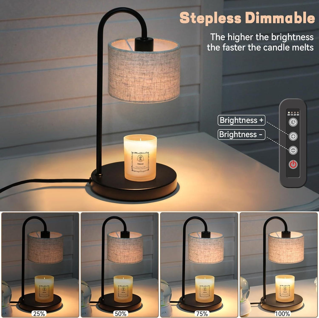 Cylinder Liftable Iron Fabric Table Lamp