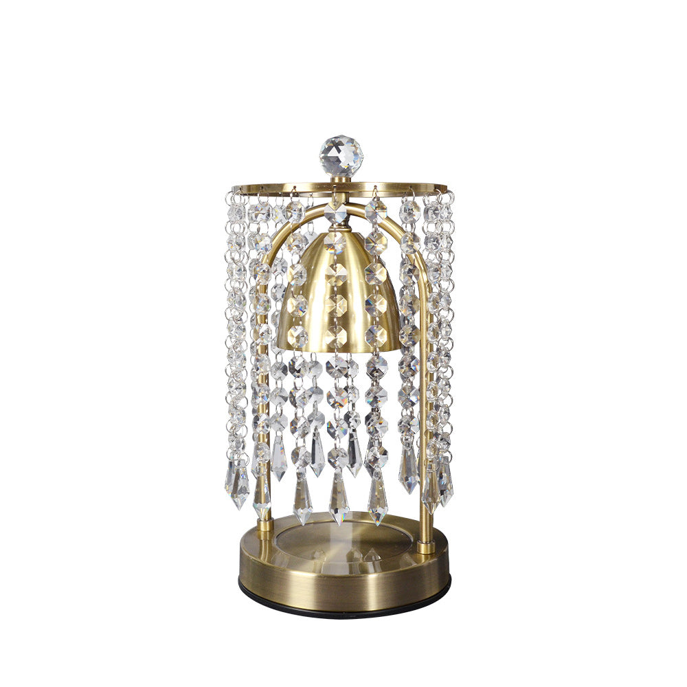 Iron Crystal Curtain Conic Table Lamp